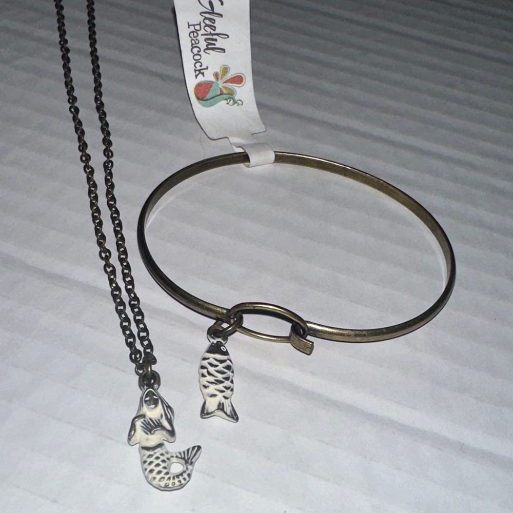 Mermaid Necklace & Fish Bracelet Nautical Angler